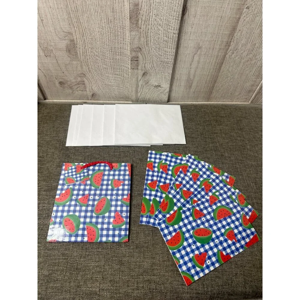Watermelon Themed 6 Blank Cards & Envelopes Set With 1 Gift Bag Lot of 4 packs